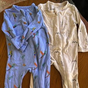 Kyte Baby Parrot and Bunny Print Romper Set, size 3-6 months